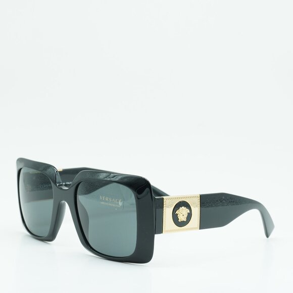 Versace VE4405 GB1/87 Sunglasses Black Square Frame, Dark Grey Lenses - Picture 3 of 11